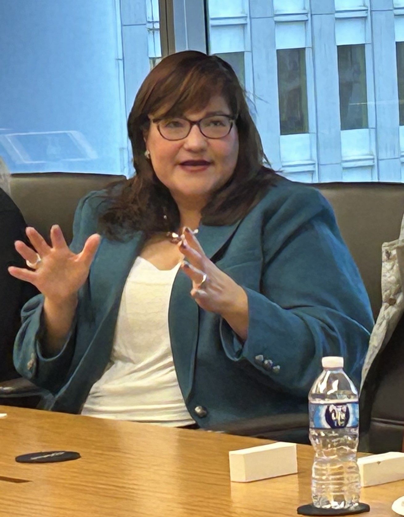 Marietta Rodriguez speaks during luncheon.