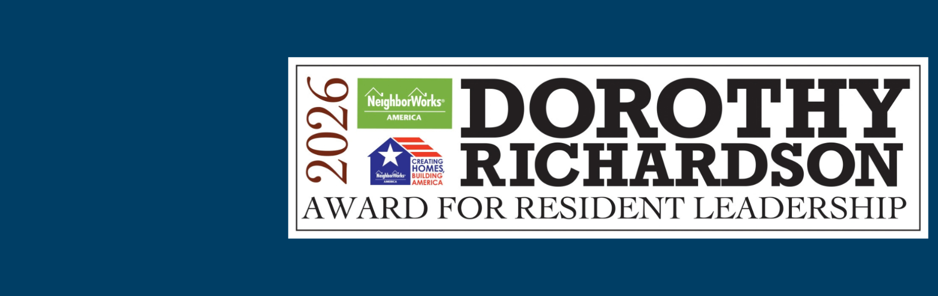 Dorothy Richardson banner with a focus on the 2026 recipients.