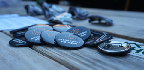Banner shows buttons with Affordable Housing written on them
